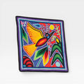 Cuadros Arte Huichol: Ave Rojo Amarillo Azul, Diseño Natural Simbólico Wixárika