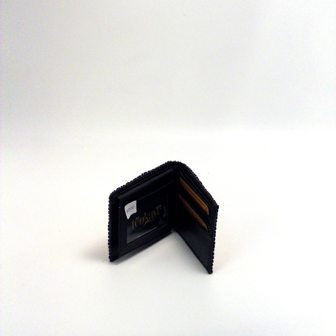 Billetera Huichol Chaquira Diseño Rombos - Arte Huichol Wixárika - Vista 4