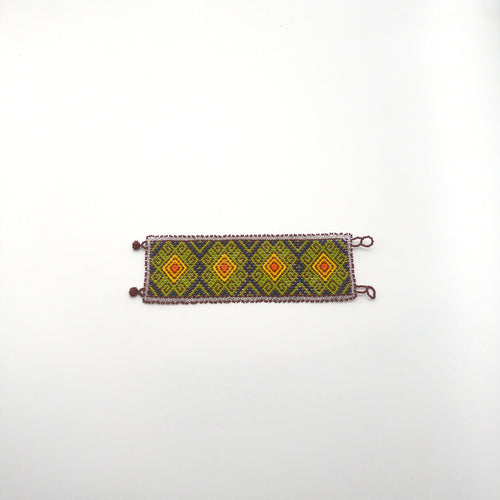 Brazalete Chaquira Diseño Geometrico - Arte Huichol Wixárika