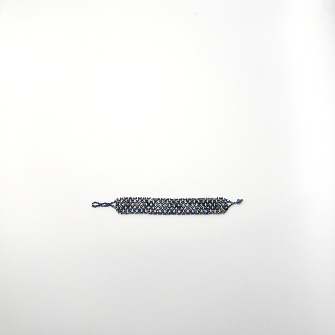 Brazalete Chaquira Diseño Geometrico - Arte Huichol Wixárika