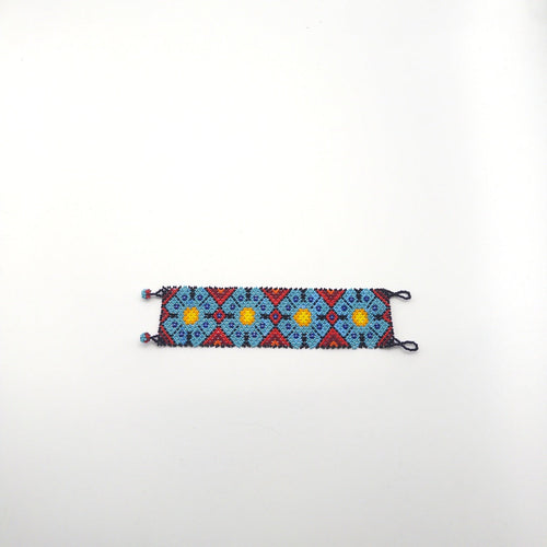 Brazalete Chaquira Flores Huichol - Arte Huichol Wixárika