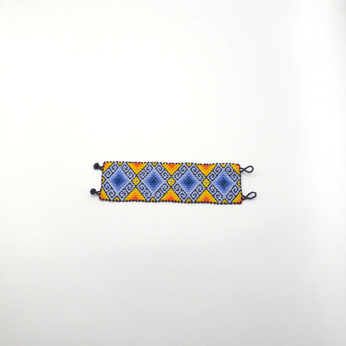 Brazalete Huichol Diamantes Y Sol - Arte Huichol Wixárika
