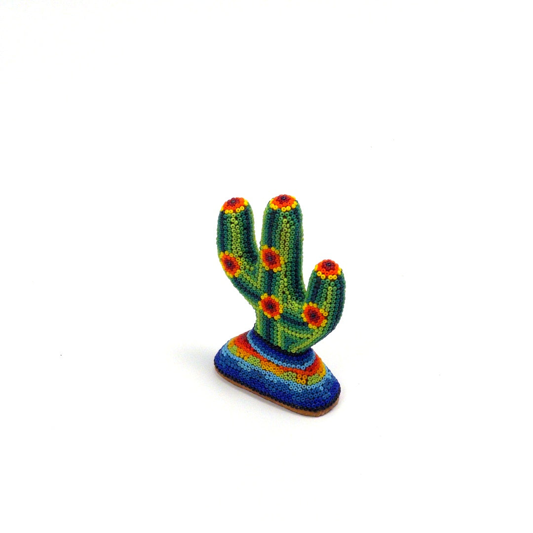 Cactus Huichol Con Chaquira - Arte Huichol Wixárika