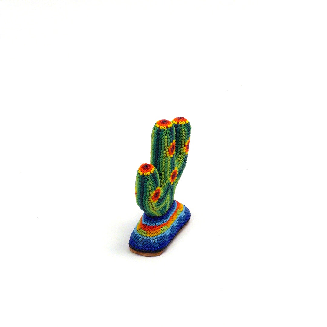 Cactus Huichol Con Chaquira - Arte Huichol Wixárika - Vista 2