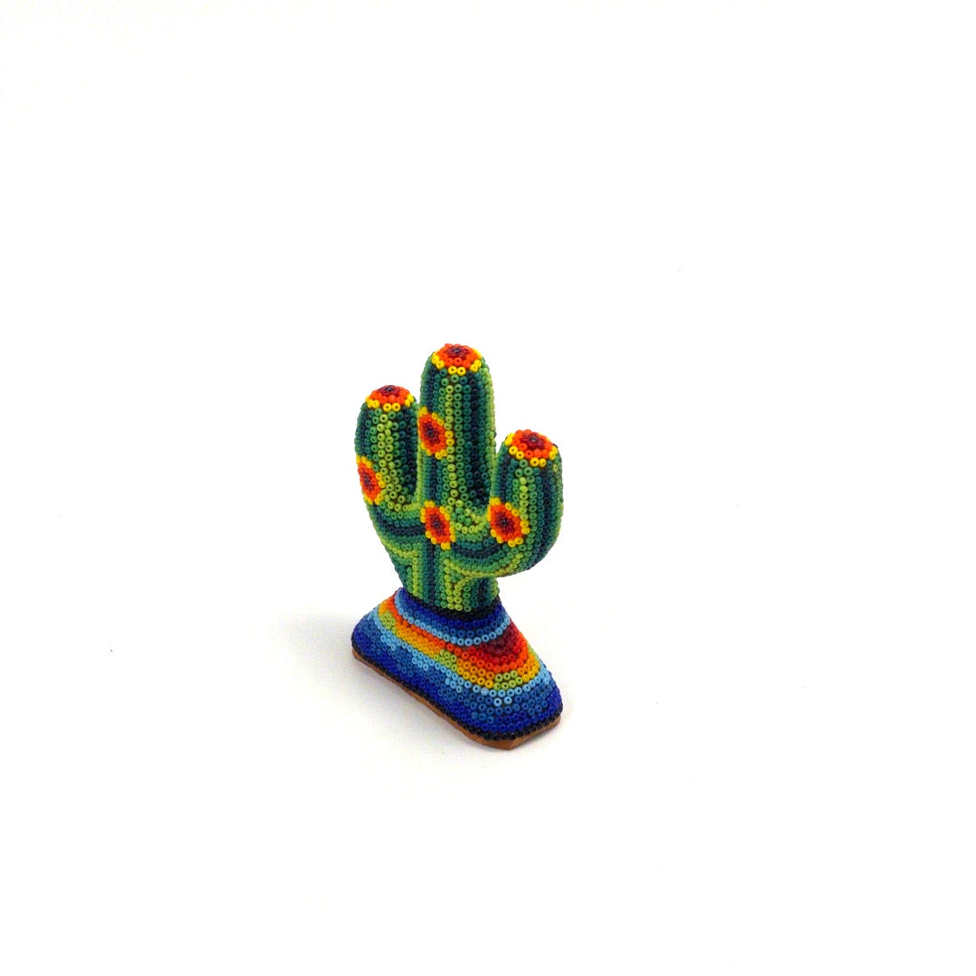 Cactus Huichol Con Chaquira - Arte Huichol Wixárika - Vista 4