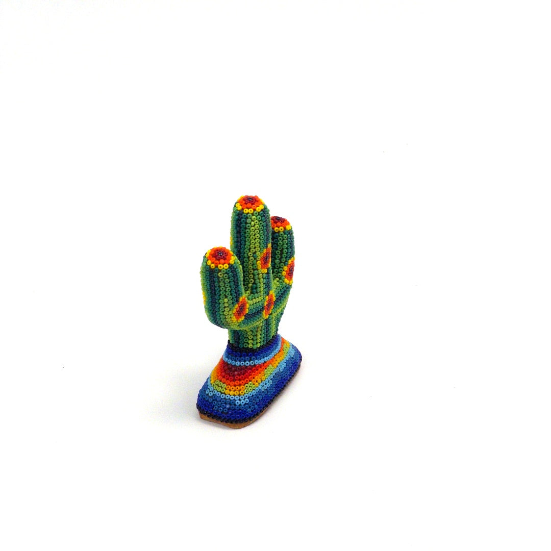 Cactus Huichol Con Chaquira - Arte Huichol Wixárika - Vista 5