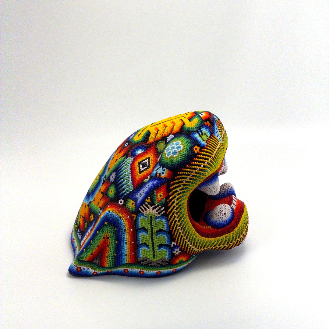 Calavera Huichol Chaquira Multicolor - Arte Huichol Wixárika - Vista 13