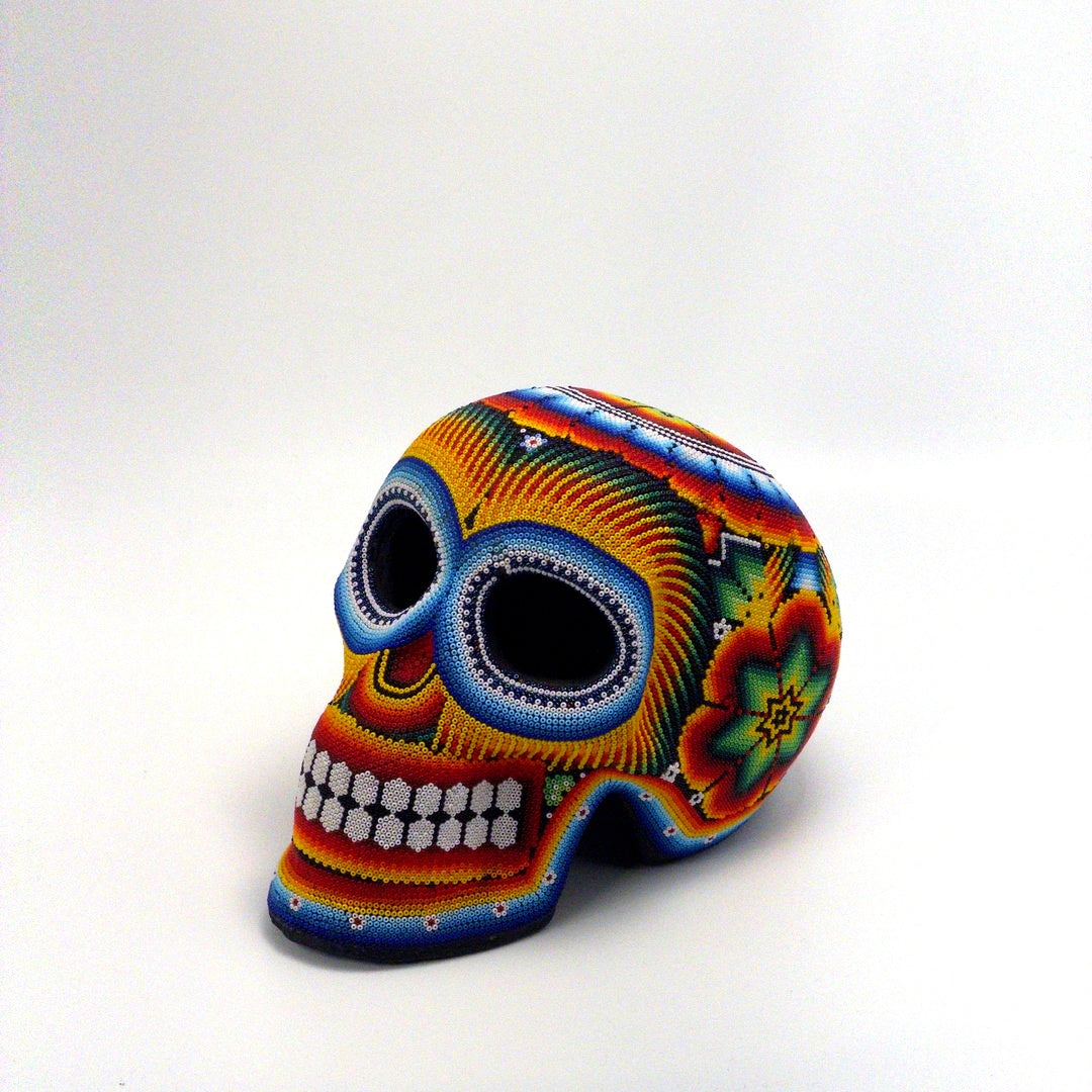 Calavera Huichol Chaquira Multicolor - Arte Huichol Wixárika - Vista 2