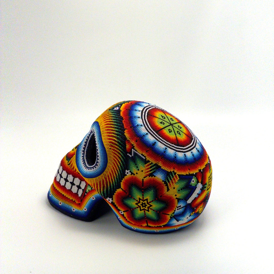 Calavera Huichol Chaquira Multicolor - Arte Huichol Wixárika - Vista 3