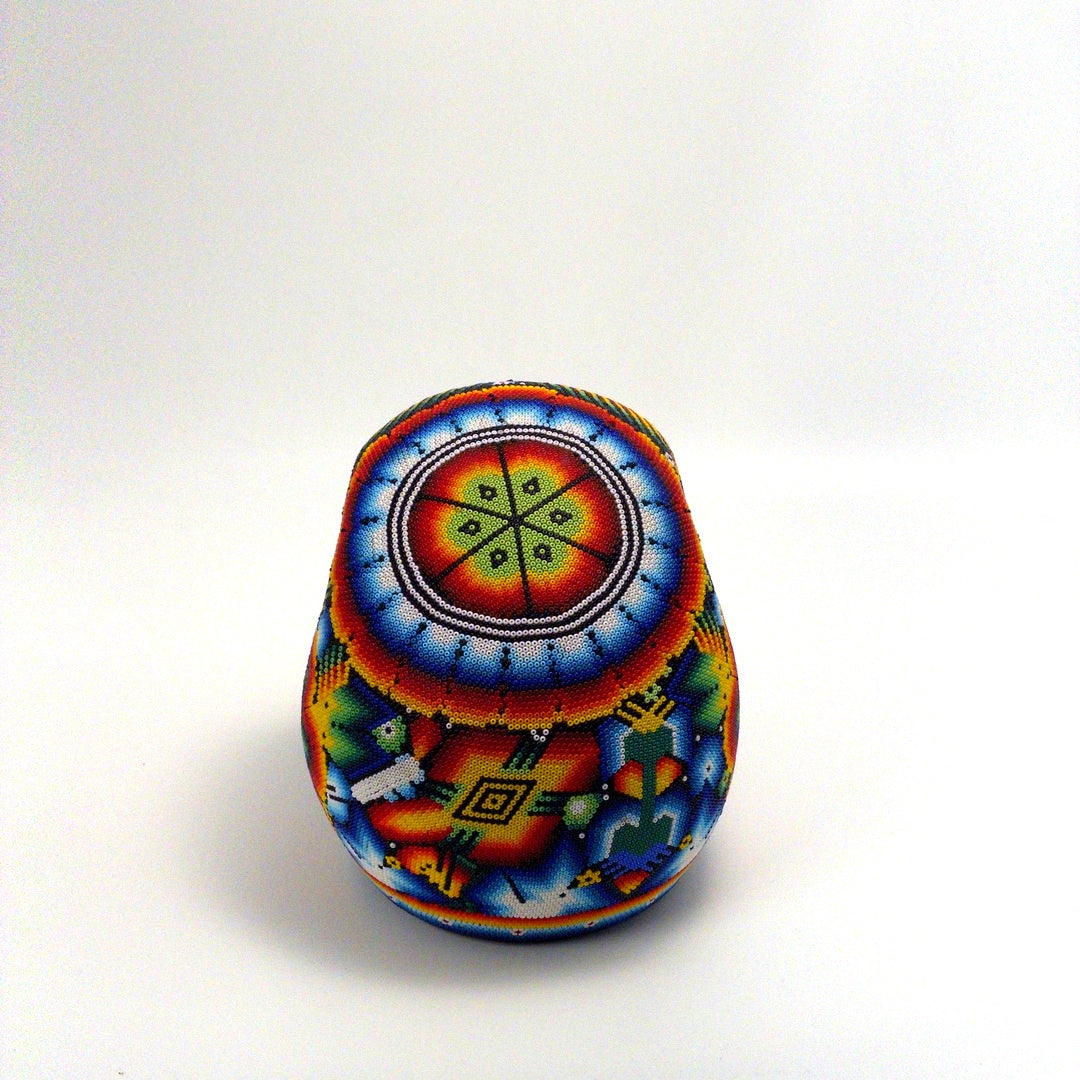 Calavera Huichol Chaquira Multicolor - Arte Huichol Wixárika - Vista 4