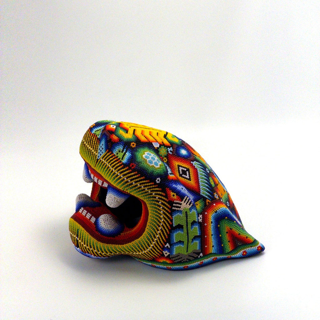 Calavera Huichol Chaquira Multicolor - Arte Huichol Wixárika - Vista 9