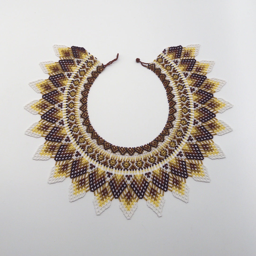 Collar Ceremonial Wixárika De Chaquira - Arte Huichol Wixárika