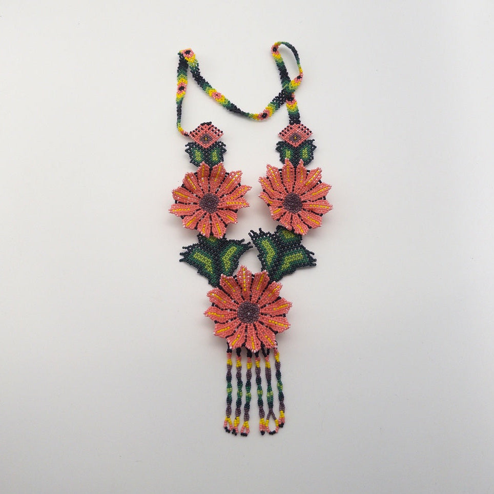 Collar Flores Beadwork Huichol - Arte Huichol Wixárika