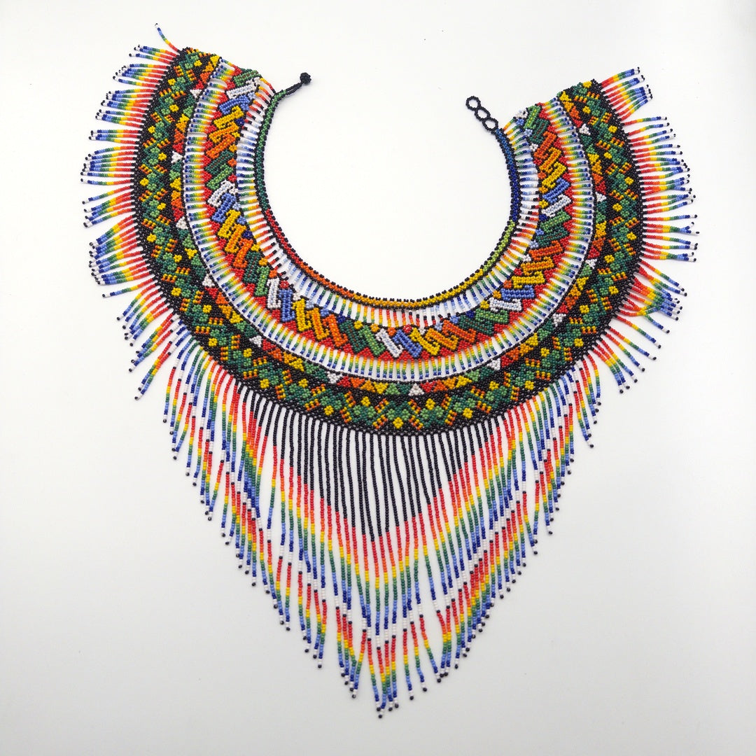 Collar Huichol Chaquira Arcoiris - Arte Huichol Wixárika
