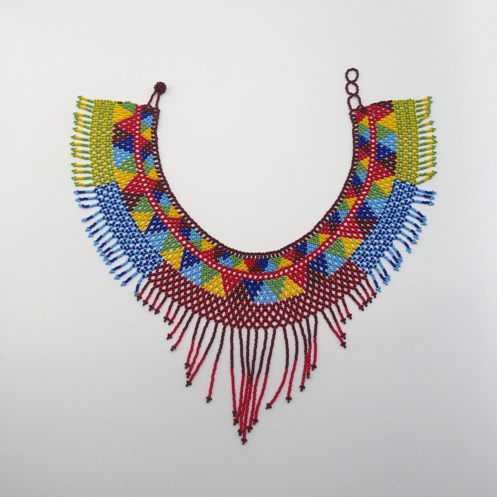 Collar Huichol Multicolor Con Chaquira - Arte Huichol Wixárika