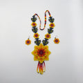 Collar Y Aretes Flor Chaquira - Arte Huichol Wixárika