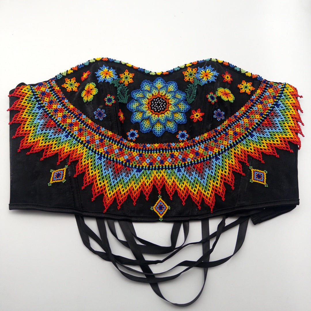 Corset Huichol De Chaquira Bordado - Arte Huichol Wixárika