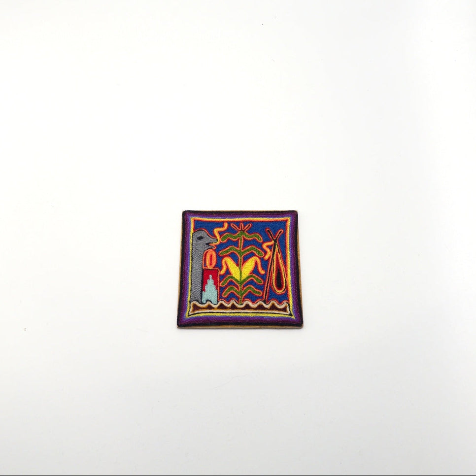 Cuadro Arte Wixárika Maíz Peyote - Arte Huichol Wixárika