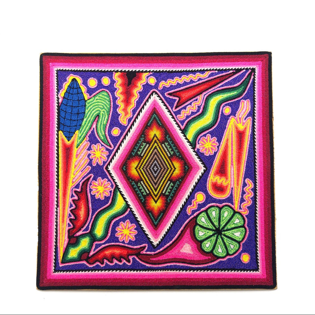 Cuadro Chaquira Arte Huichol - Arte Huichol Wixárika