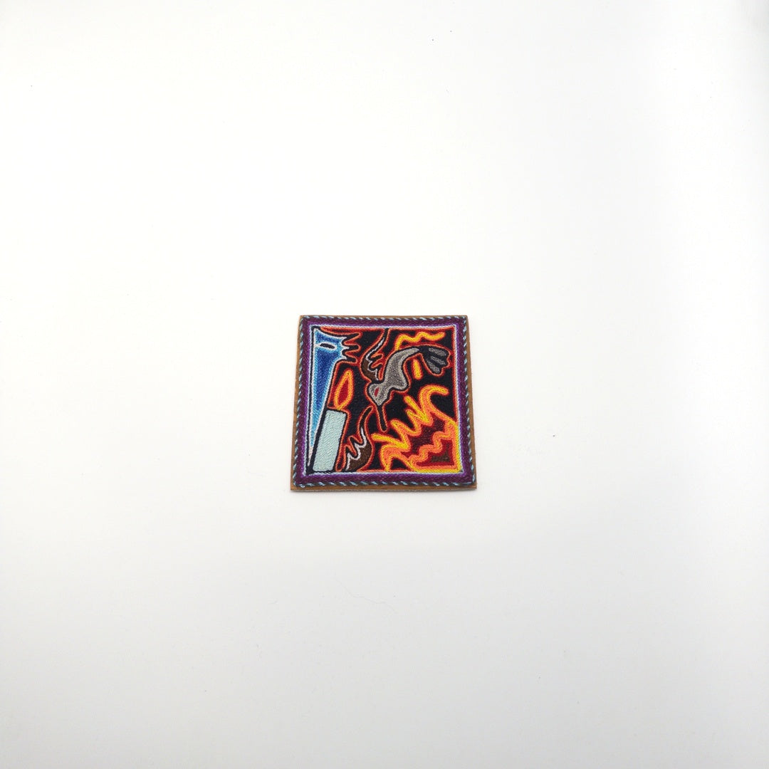 Cuadro Chaquira Vela Y Pajaro - Arte Huichol Wixárika