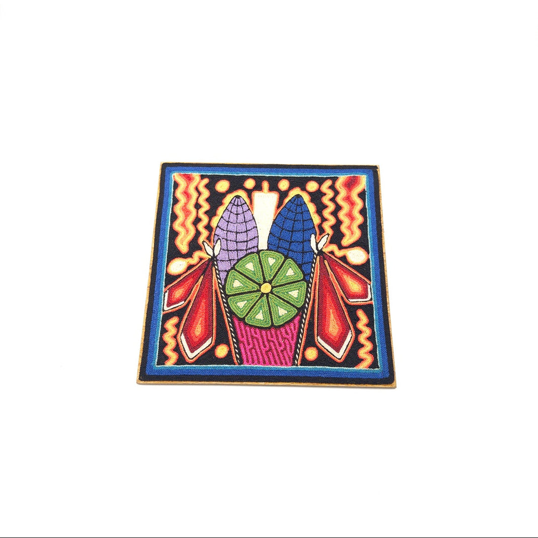 Cuadro Huichol Maiz Fruta - Arte Huichol Wixárika