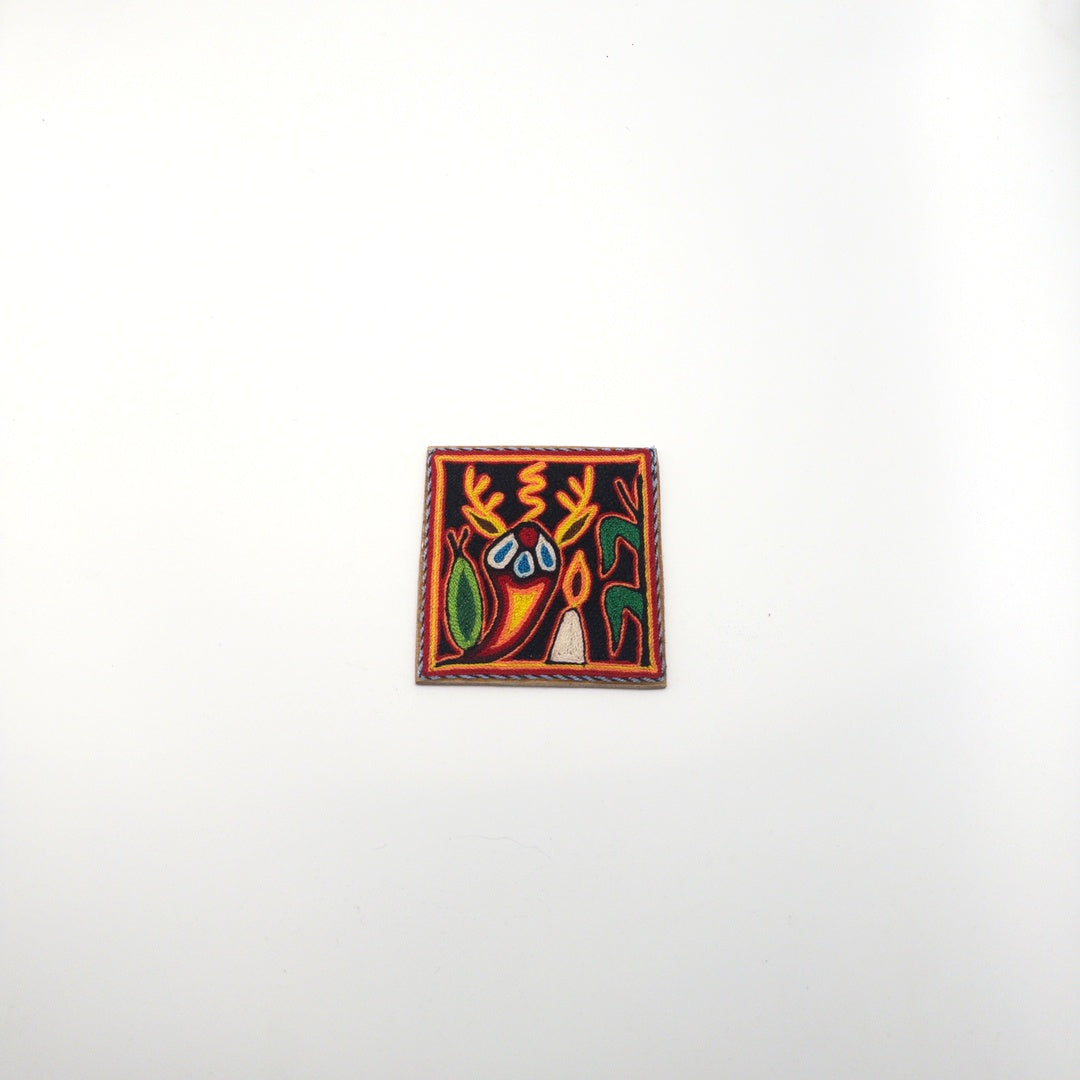 Cuadro Huichol Venado Y Vela - Arte Huichol Wixárika