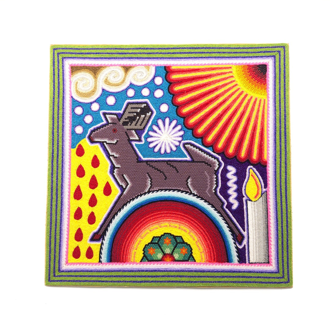 Cuadro Venado Chaquira Wixárika - Arte Huichol Wixárika