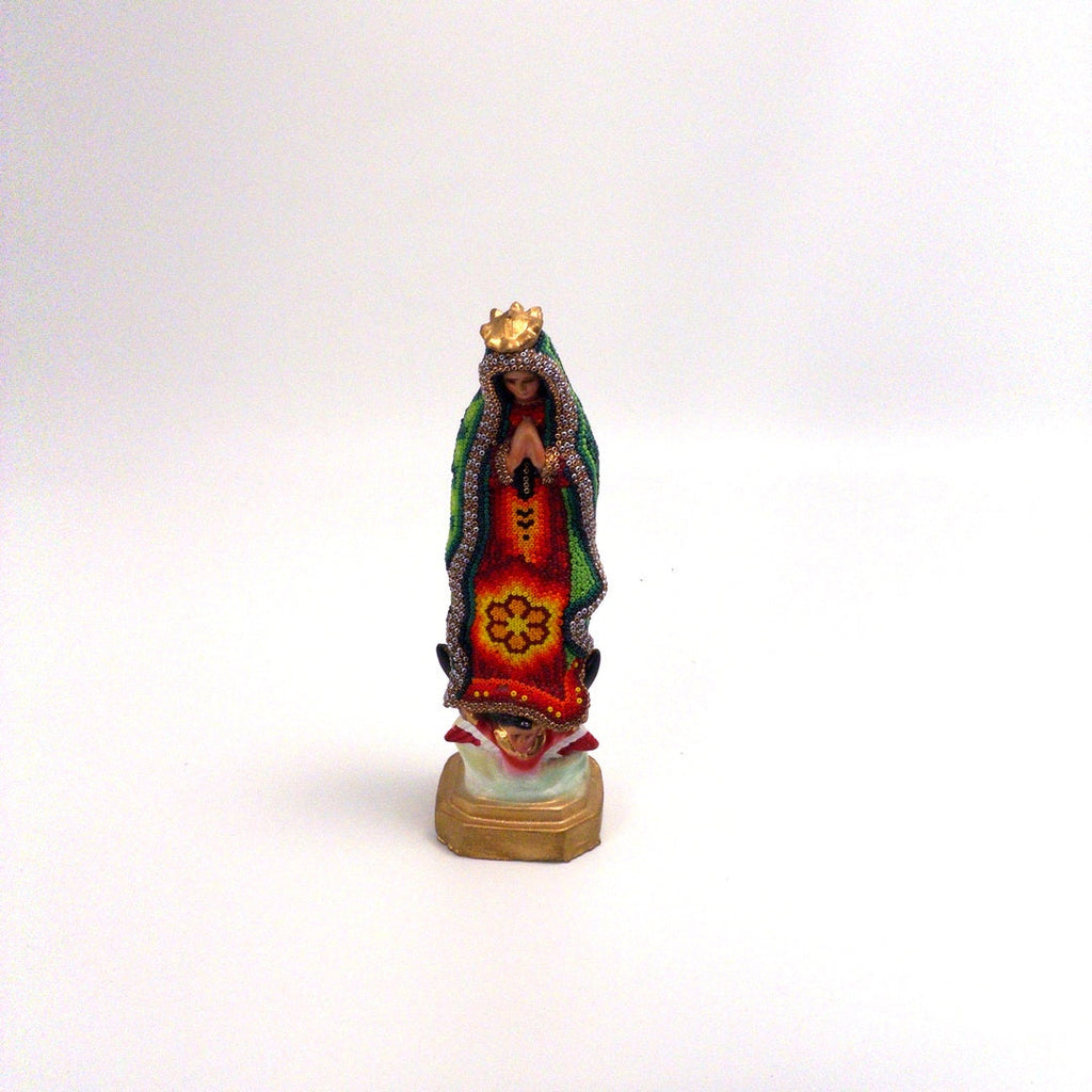 Figura Virgen De Guadalupe Chaquira - Arte Huichol Wixárika