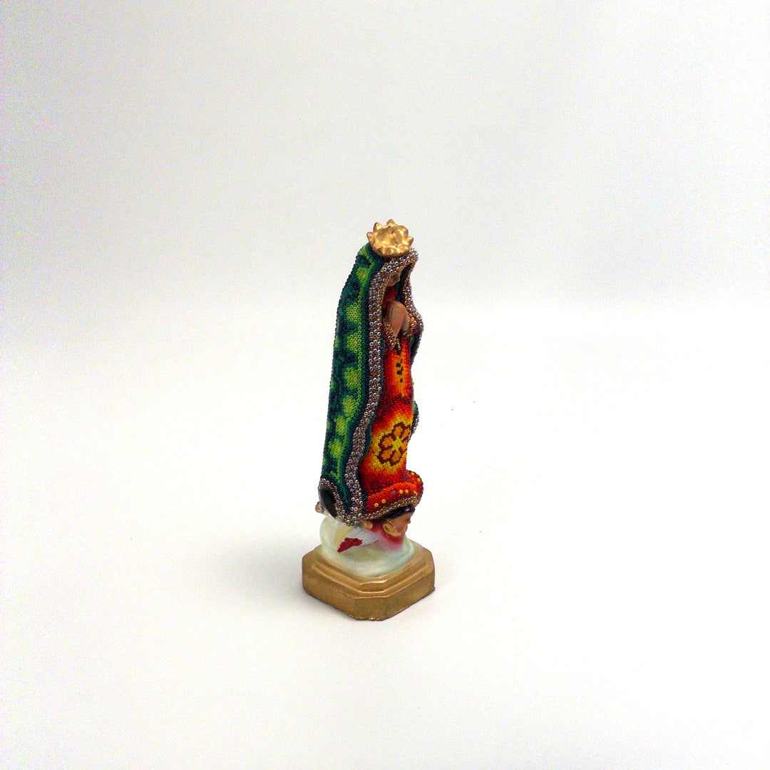 Figura Virgen De Guadalupe Chaquira - Arte Huichol Wixárika - Vista 3