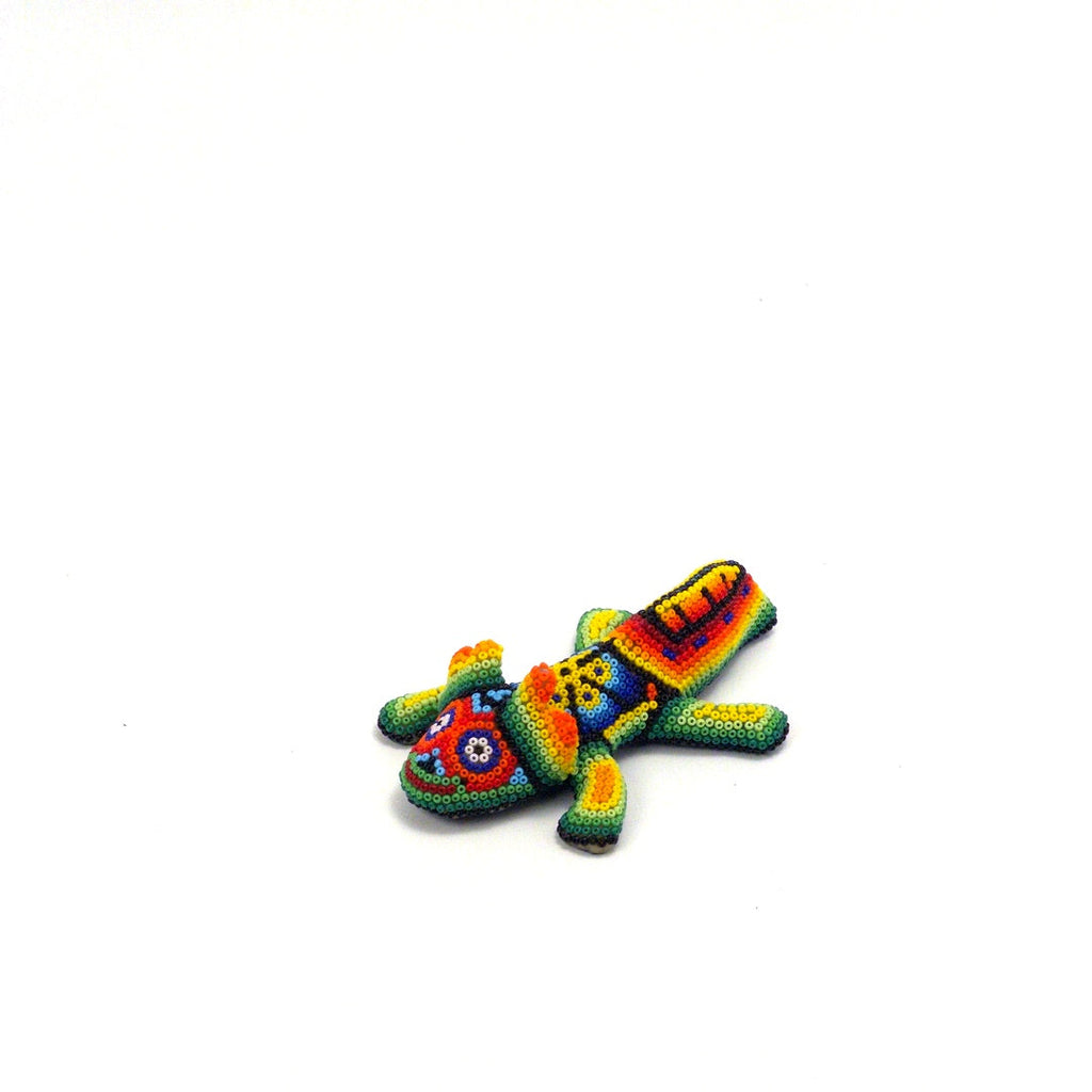 Lagarto Huichol Chaquira Multicolor - Arte Huichol Wixárika - Vista 10