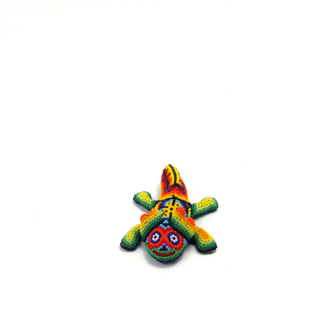 Lagarto Huichol Chaquira Multicolor - Arte Huichol Wixárika