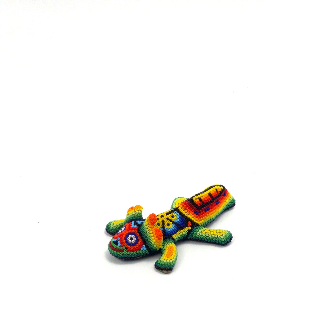 Lagarto Huichol Chaquira Multicolor - Arte Huichol Wixárika - Vista 2