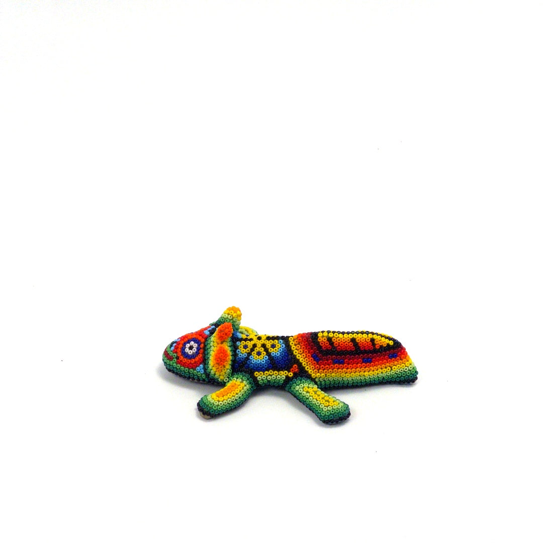 Lagarto Huichol Chaquira Multicolor - Arte Huichol Wixárika - Vista 3