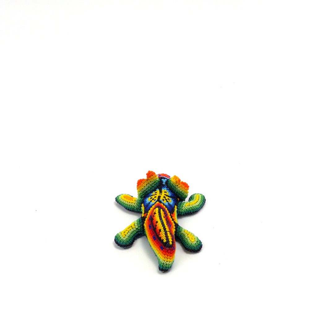 Lagarto Huichol Chaquira Multicolor - Arte Huichol Wixárika - Vista 5