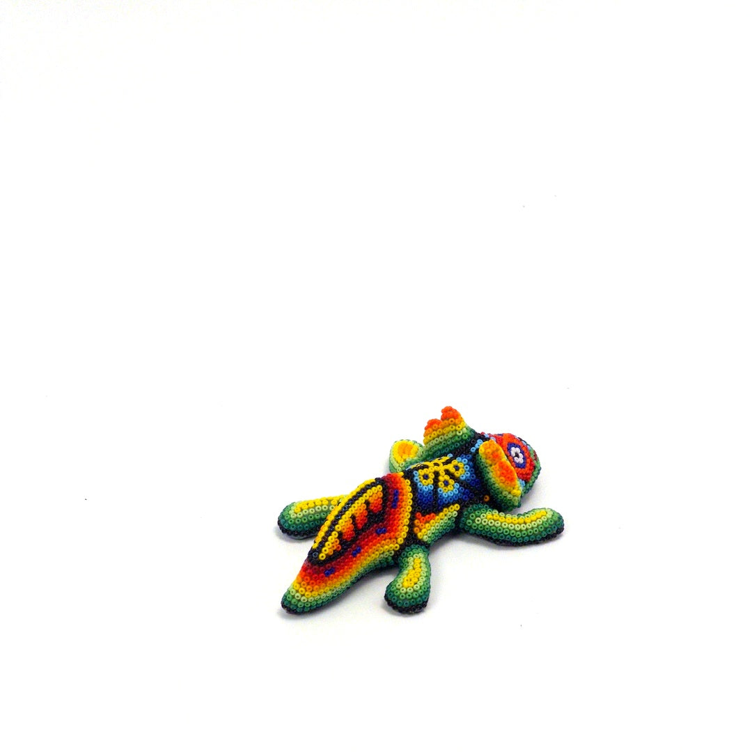 Lagarto Huichol Chaquira Multicolor - Arte Huichol Wixárika - Vista 6