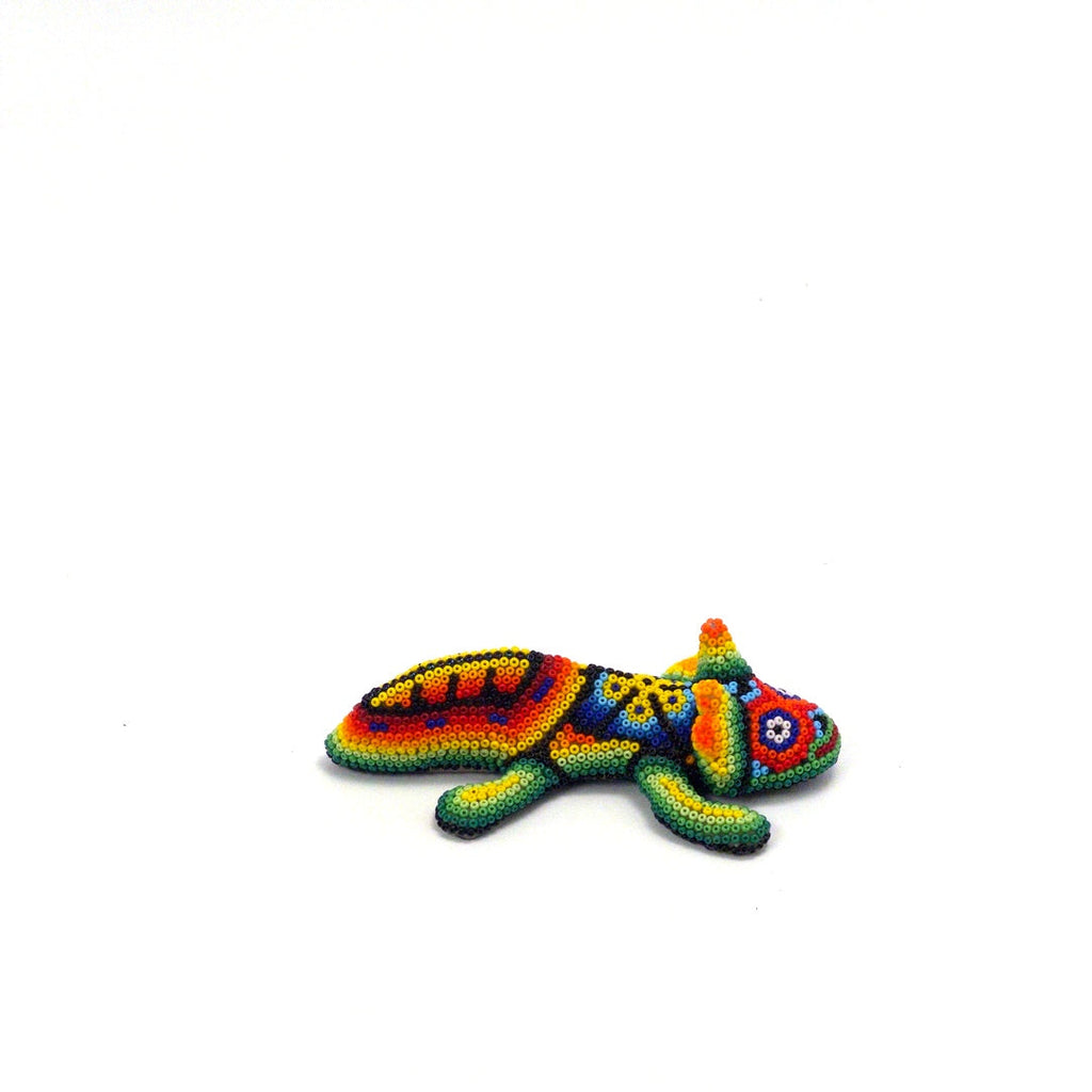 Lagarto Huichol Chaquira Multicolor - Arte Huichol Wixárika - Vista 7