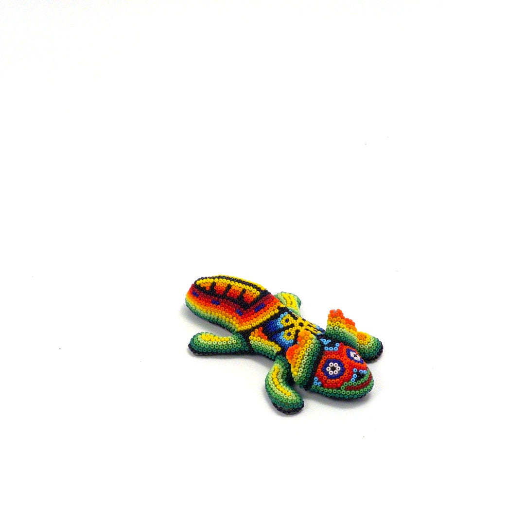 Lagarto Huichol Chaquira Multicolor - Arte Huichol Wixárika - Vista 8
