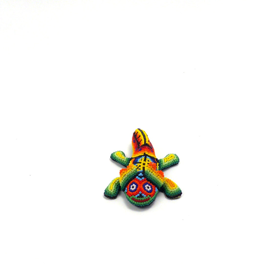 Lagarto Huichol Chaquira Multicolor - Arte Huichol Wixárika - Vista 9