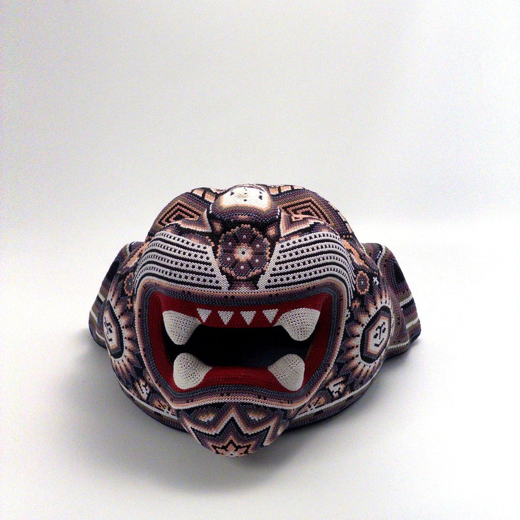 Mascara Jaguar Huichol Chaquira - Arte Huichol Wixárika