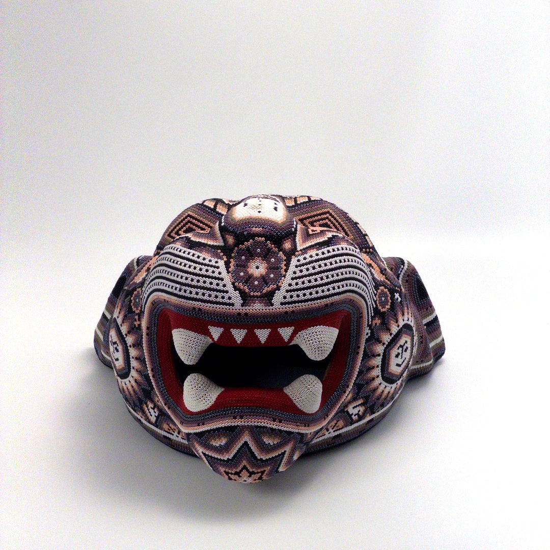 Mascara Jaguar Huichol Chaquira - Arte Huichol Wixárika