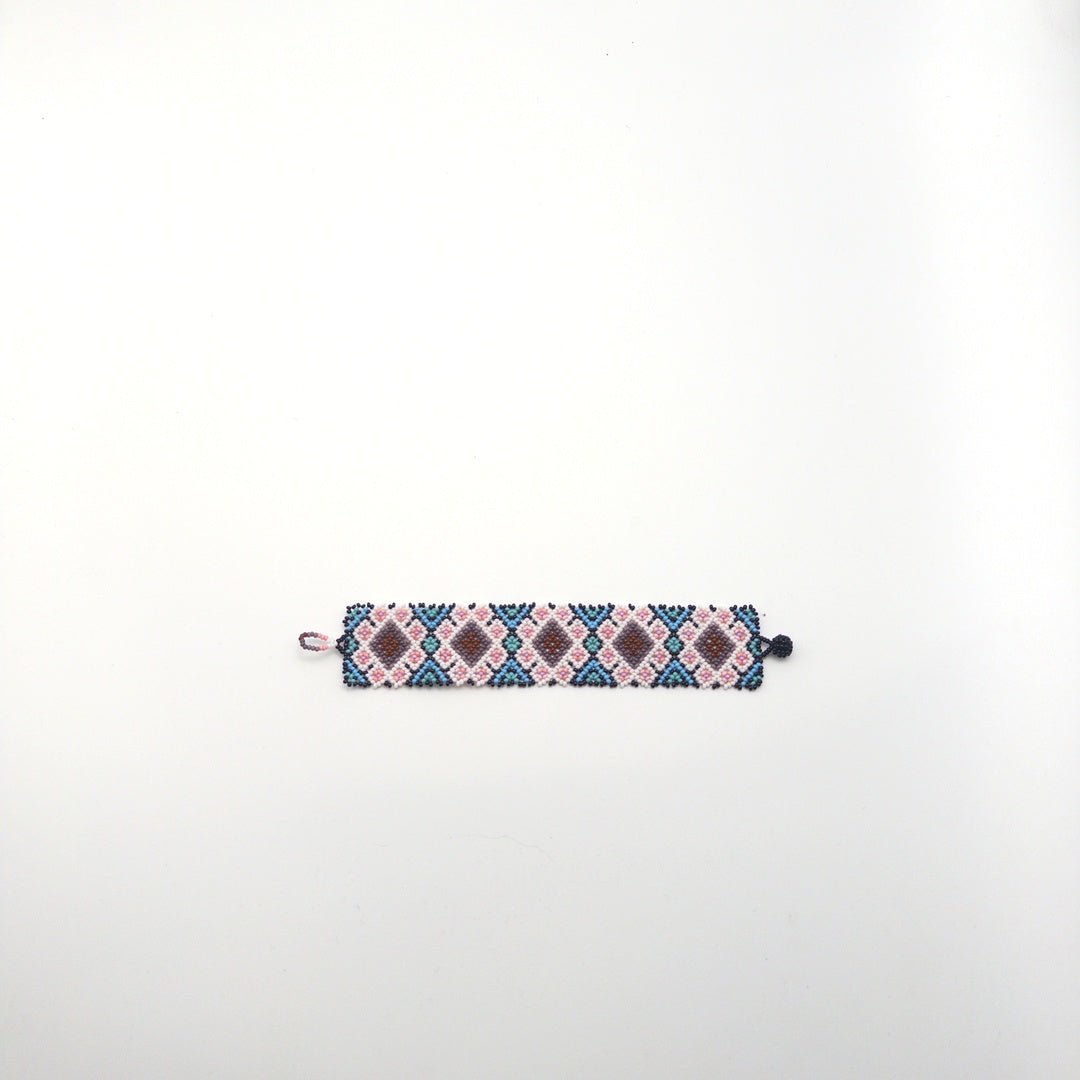 Pulsera Chaquira Diseño Diamante - Arte Huichol Wixárika